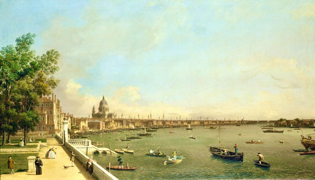 The Thames from the Terrace of Somerset House Looking Towards St. Paul's, c. 1750 by Canaletto