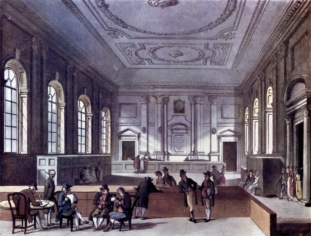 The Dividend Hall of South Sea House, 1810