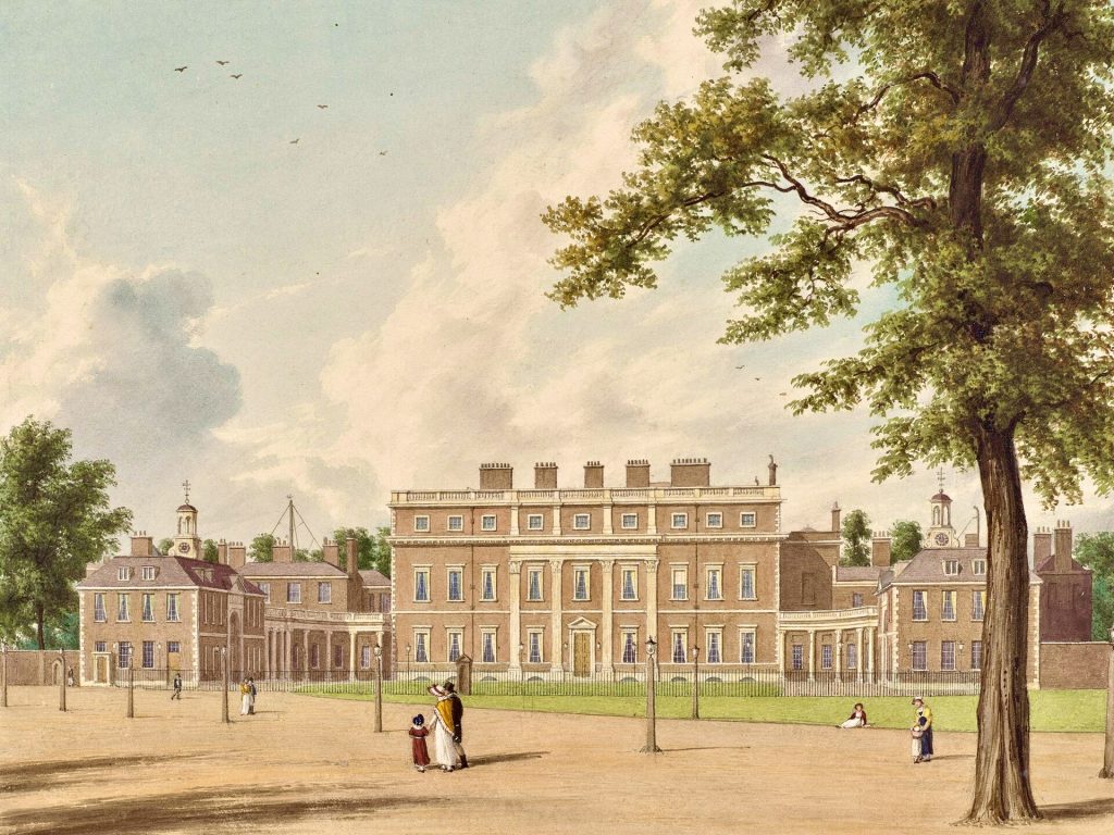 Buckingham Palace in 1819, by William Westall