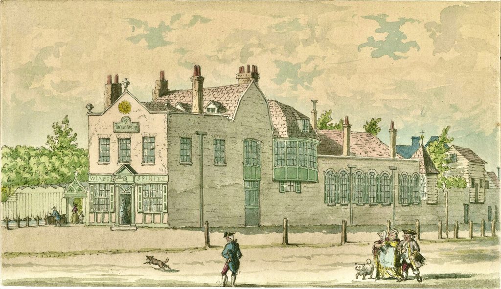 The spa at Bagnigge Wells, by Samuel Hieronymous Grimm
